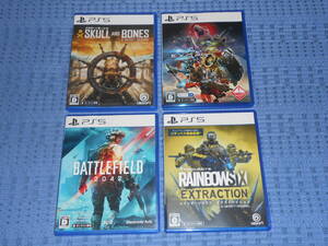 PS5ソフト4本セット オンライン専用 レインボーシックス エクストラクション BATTLEFIELD2042 スカル アンド ボーンズ エグゾプライマル