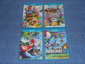 WiiUソフト4本セット New(ニュー)スーパーマリオブラザーズU マリオカート8 スーパーマリオ3Dワールド 大乱闘スマッシュブラザーズ