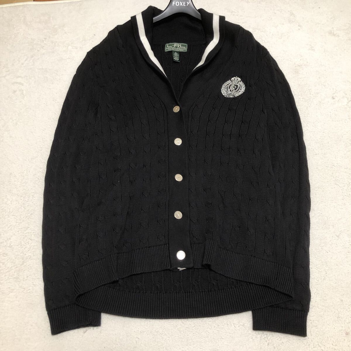 【新品未使用】ラルフローレン長袖コットン カーディガンМ ブラック POLO RALPH LAUREN CHILDRENSWEAR（ポロ ラルフ ローレン チルドレンズ