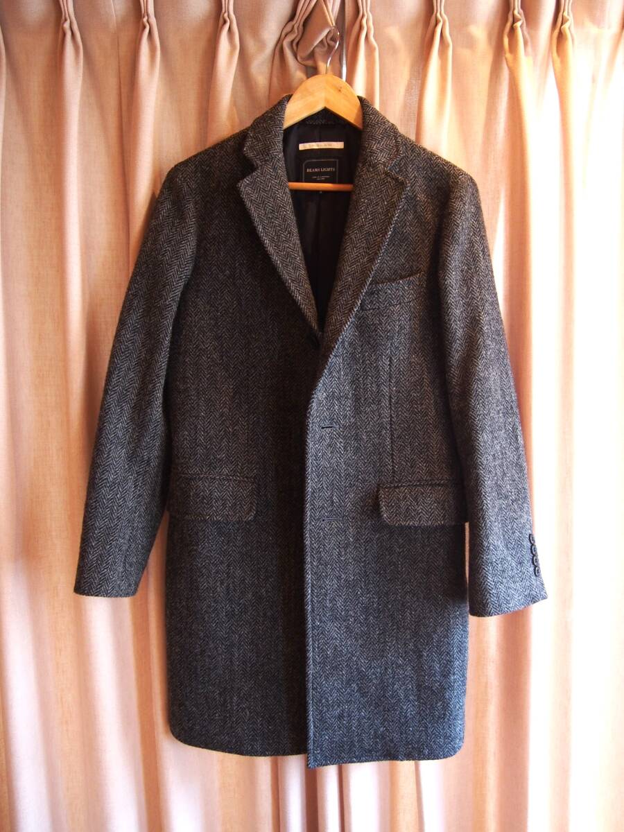 極美品 ビームスライツ ハリスツイード チェスターコート ウール ヘリンボーンS Yahoo!オークション - 日本製 BEAMS Lights ハリスツイード
