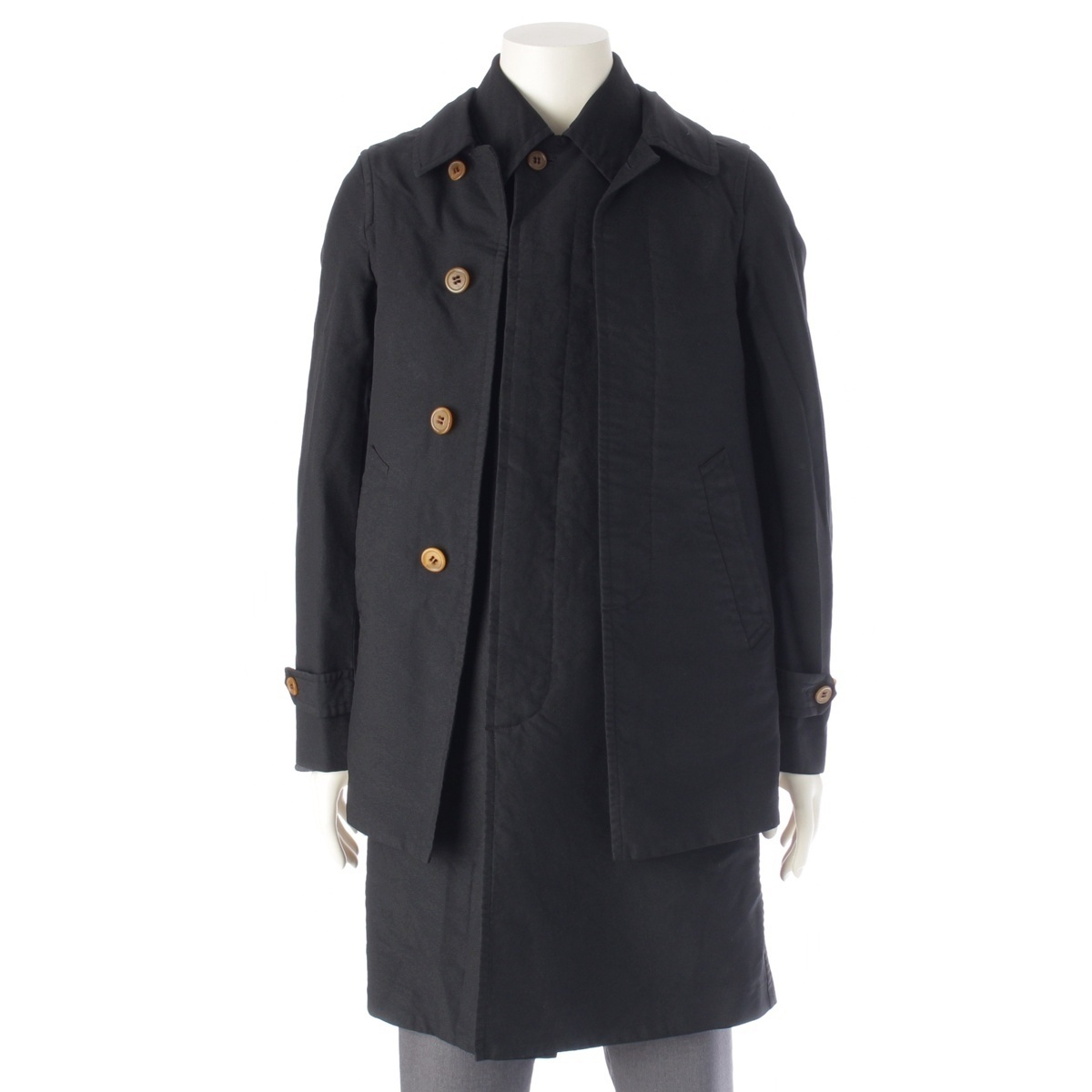 新品タグ付き コムデギャルソンオムプリュス XSロングピーコート ドッキング 新品タグ付き コムデギャルソンオムプリュス XSロングピーコート