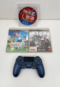 【SONY ソニー ワイヤレスコントローラー(DUALSHOCK 4)・PS3 ソフトまとめ売り】CUH-ZCT2J//龍が如く5/みんなのGOLF6/A710-283