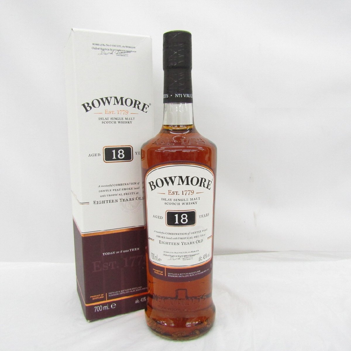 未開栓! BOWMORE ボウモア 18年 ウイスキー 箱付き ボウモア 18年 43% 700ml 箱付 シングルモルト スコッチ