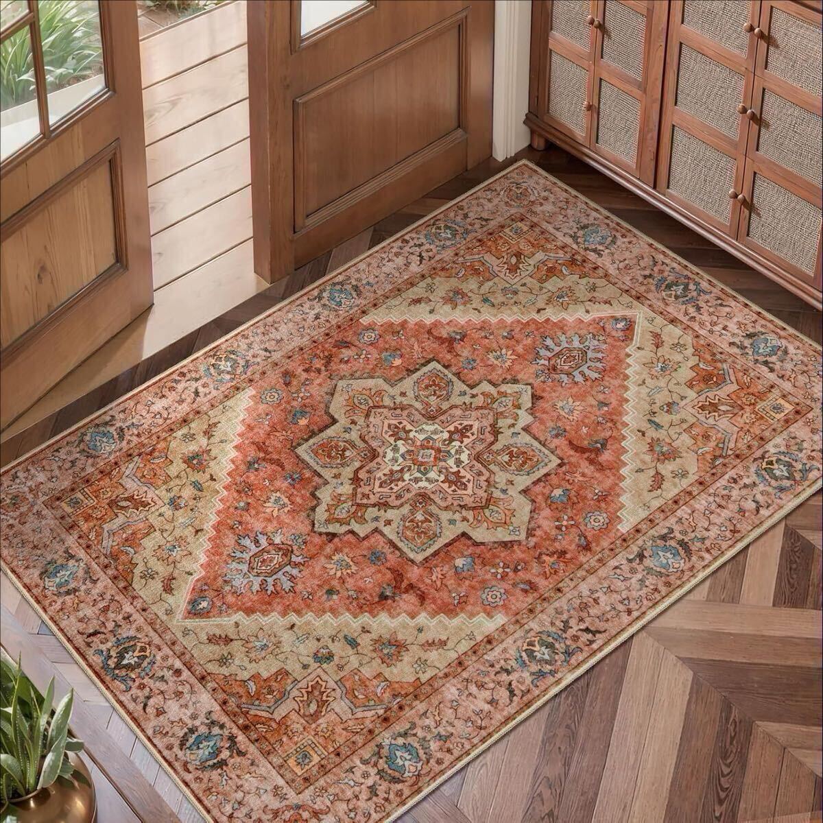 セール中！ラグ　絨毯　大判　特大　モロッコ 北欧 西海岸風 モロッコ ラグ カラフル 洗える おしゃれ 滑り止め付き