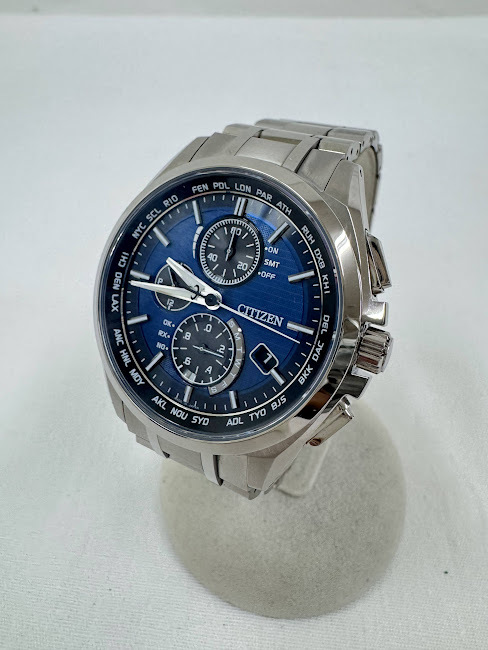 シチズン アテッサ H804-T018696 ブルー文字盤腕時計 電波ソーラー シチズン アテッサ H804-T018696 ブルー文字盤腕時計 電波