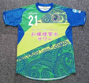ценный товар! игрок реальный надеты товар!2018 год SUZUKA Unlimited FC Suzuka Unlimited FC No.21 1st Home форма (M соответствует )a потертость ta производства