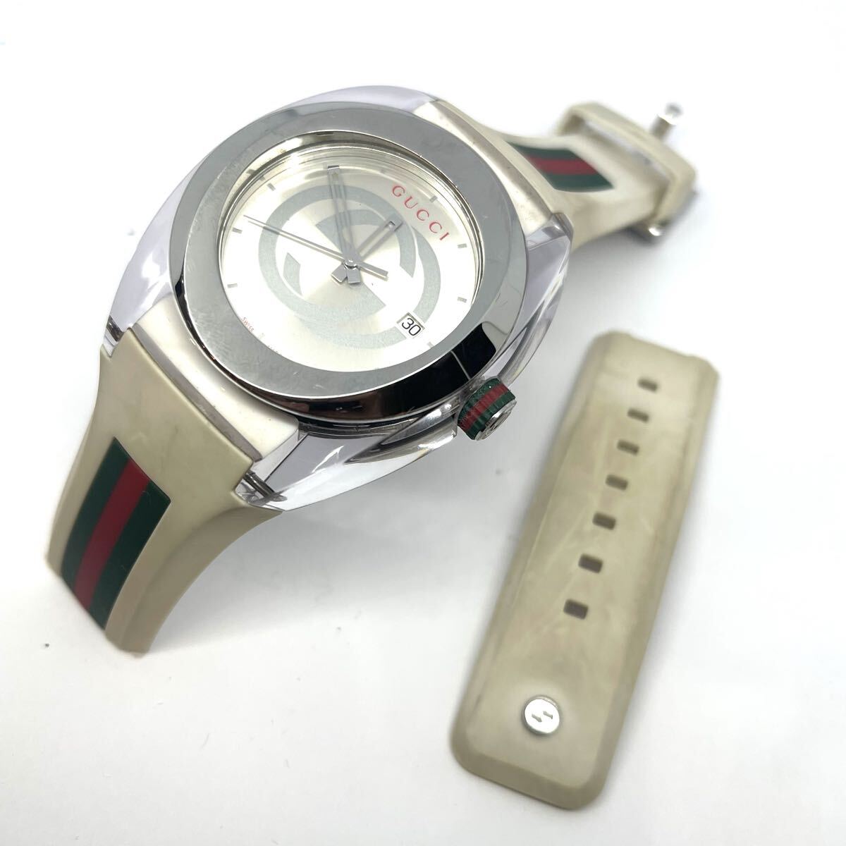 【稼働/美品/付属品】グッチ 腕時計 137.1 シンク シェリーライン 34㎜ ジャンク GUCCI グッチ 137.1 シンク シェリーライン クオーツ