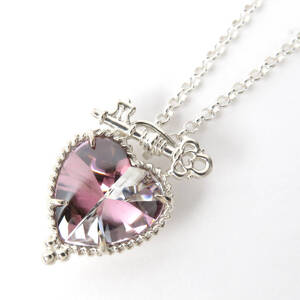 STAR JEWELRY スタージュエリー ハート キーロック ネックレス ピンク クリア スターリングシルバー sv925 Ag925 鍵モチーフ