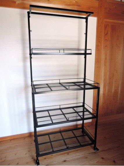 【未使用品】ブラックスチールラック 2個セット 送料無料】<br>NSTR-646 4段<br>幅70×奥行40×高さ180cm<br