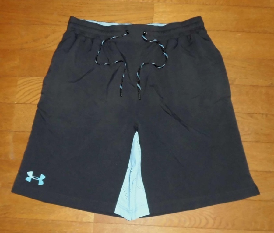 UNDER ARMOUR Under Armor шорты шорты . пот скорость . dry & сетка BLK-BLU LG использование немного прекрасный товар / бег половина хлеб марафон 