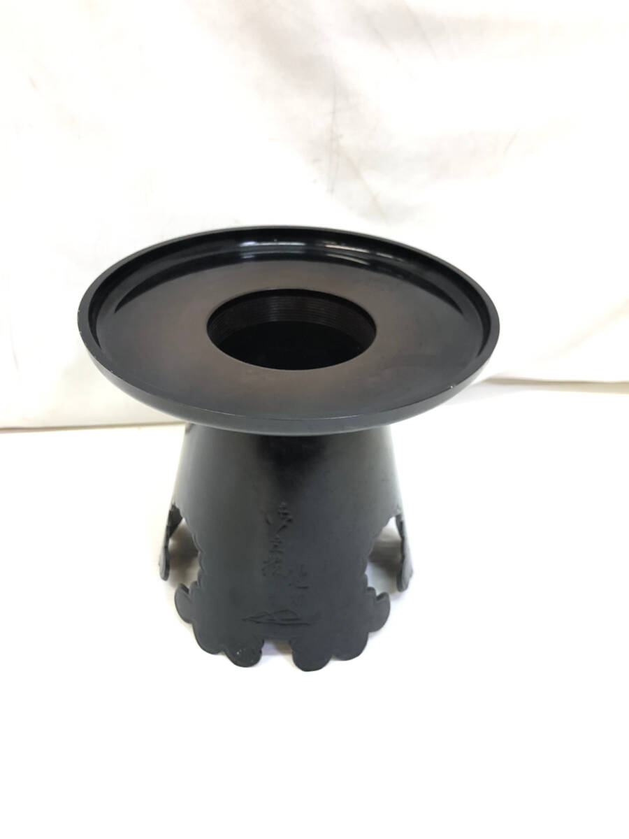 薄端(うすばた) 花器 生け花 唐金 山水 松 風景 新品 未使用 薄端(うすばた) 花器 生け花 唐金 山水 松 風景 新品 未使用