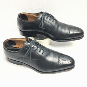 J.A.Ramis ジェイエーラミス スペイン製 ホールカットシューズ 黒 サイズ5 24.0 職人ハンドメイド Vintage Shoes管NO.ZA-385