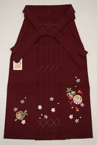 cherry★b3626ni★753特集★日本の伝統★お祝い事に★女の子 袴 単品 エンジ系★無地 紐下約70cm★記念撮影【未使用品/ポリ】