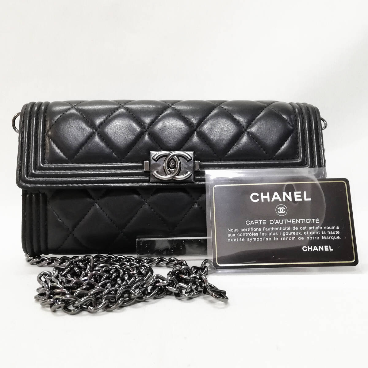 希少 シャネル ボーイシャネル チェーンウォレットラムスキンバッグ A354 希少 シャネル ボーイシャネル チェーンウォレットラムスキンバッグ