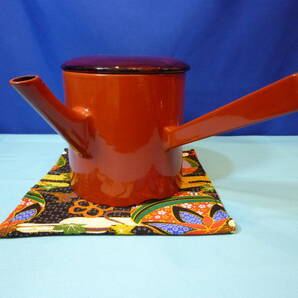 湯桶 木製 漆塗り 丸湯桶 伝統工芸 そば湯 懐石 茶事 そば道具 絵の題材 モチーフ 安全容量500ml フル容量1000ml 1点物 美品 訳あり