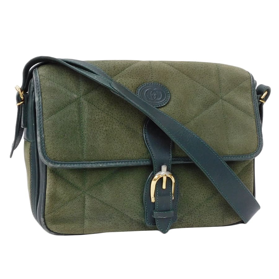 【激レア】オールド グッチ スエード ウエストポーチ ホースビット 緑 激レア】オールド グッチ スエード ウエストポーチ ホースビット