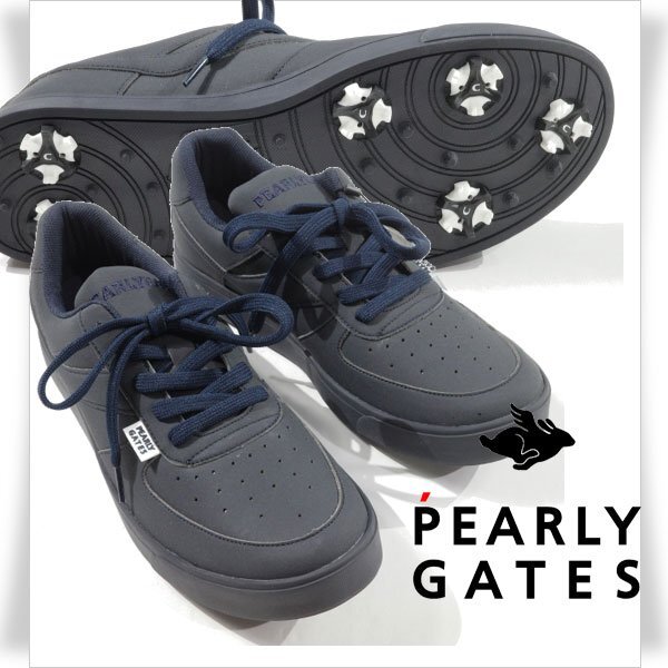 【未使用】PEARY GATES　パーリーゲイツ　ロゴ　ゴルフシューズ　黒 未使用】PEARY GATESパーリーゲイツロゴゴルフシューズ黒