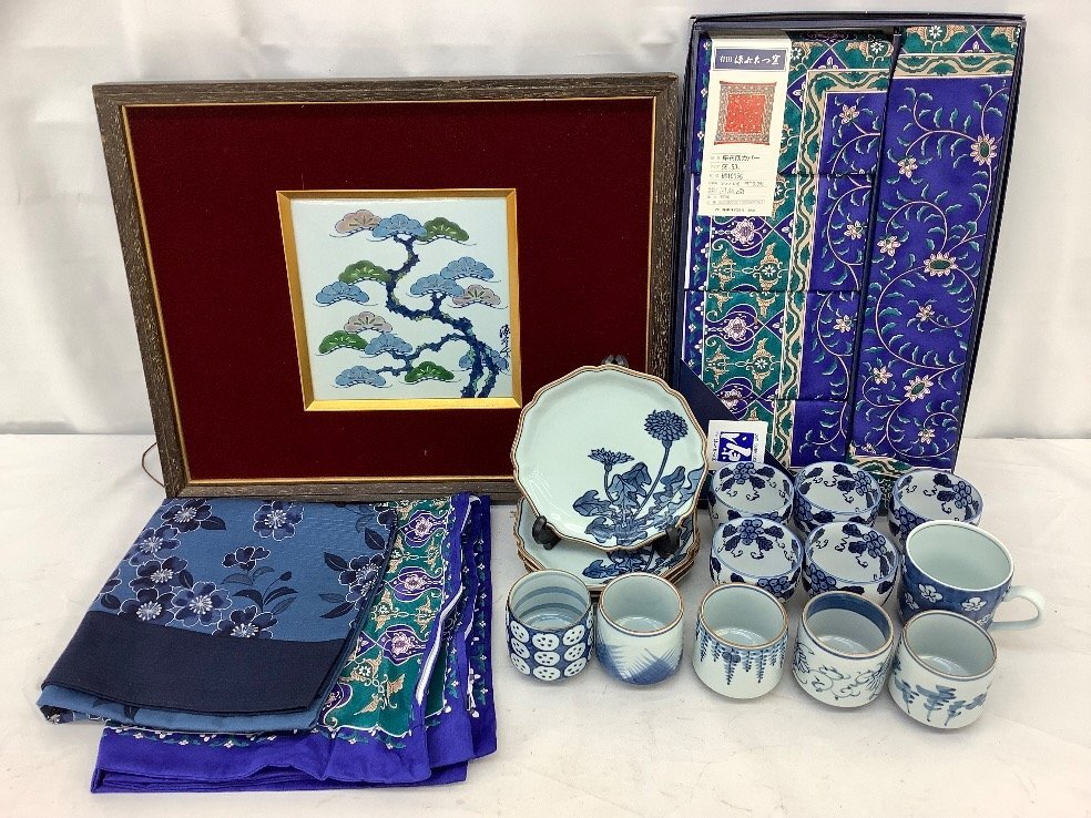 1514 源右衛門　染付割地文　大皿　36cm 未使用 染錦檸檬 皿 ｜ 有田焼の源右衛門窯公式オンラインショップ