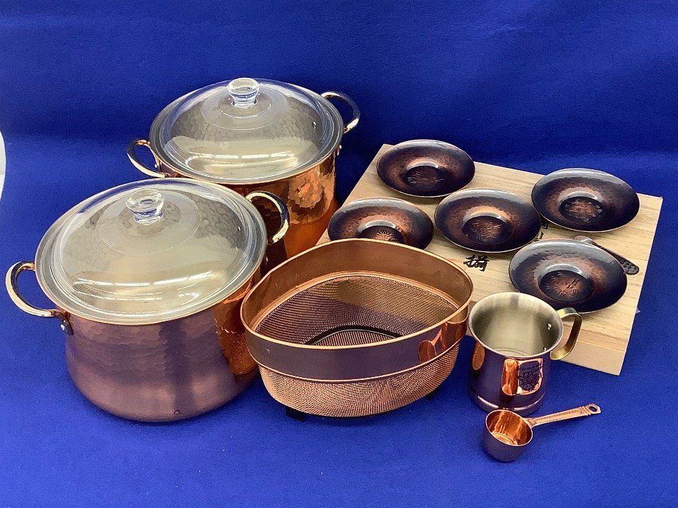 銅鍋　すき焼き鍋　両手鍋　24cm　新品　未使用品 すき焼き鍋 鋳鉄 一人用すき鍋 ＋ あったかコンロ セット品 1