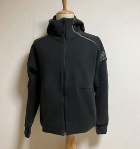 adidas / アディダス Performance Z.N.E. HOODIE ジップアップ ストレッチ パーカー L 厚地 ブラック