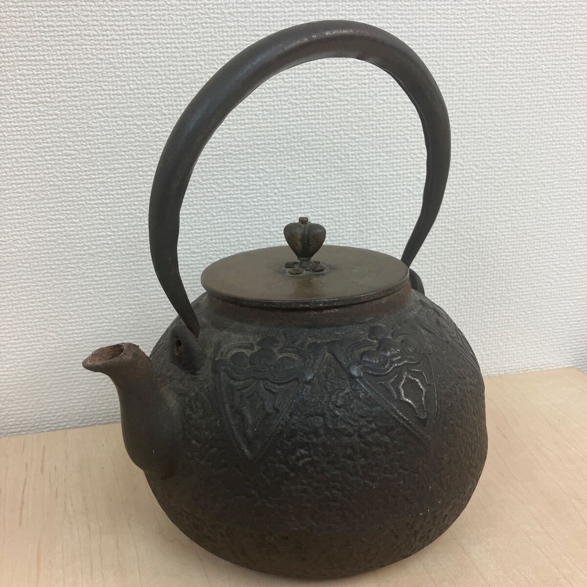 未使用品、長期保管品　錫半製　袋鉉　銅蓋　南部鉄瓶　南部鉄器　京鉄瓶　調理器具 未使用品、長期保管品 錫半製 袋鉉 銅蓋 南部鉄瓶 南部