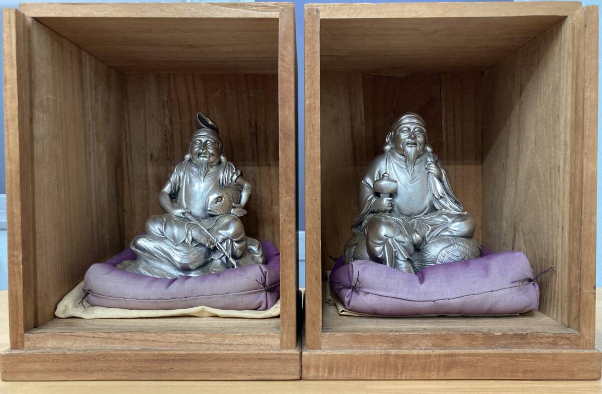 Yahoo!オークション -「恵比寿大黒天」(置物) (銀製)の落札相場・落札価格