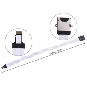 microSD 変換 エクステンションケーブル SDカード マイクロSDカード 延長ケーブル 延長アダプタ フレキシブルコード リボン コード 白