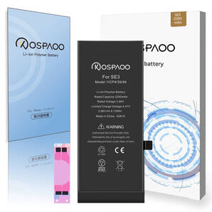 『大容量』For iPhone SE3 バッテリー 単品 交換ビデオ 2250mAh 増量 PSE準拠 Kospaoo/iPower 互換 Li-ion Battery 交換 修理