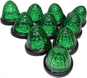 【送料無料!】LED 16 発 サイド バス マーカー ライト ランプ トラック 用 24V 車 に (グリーン10個セット)