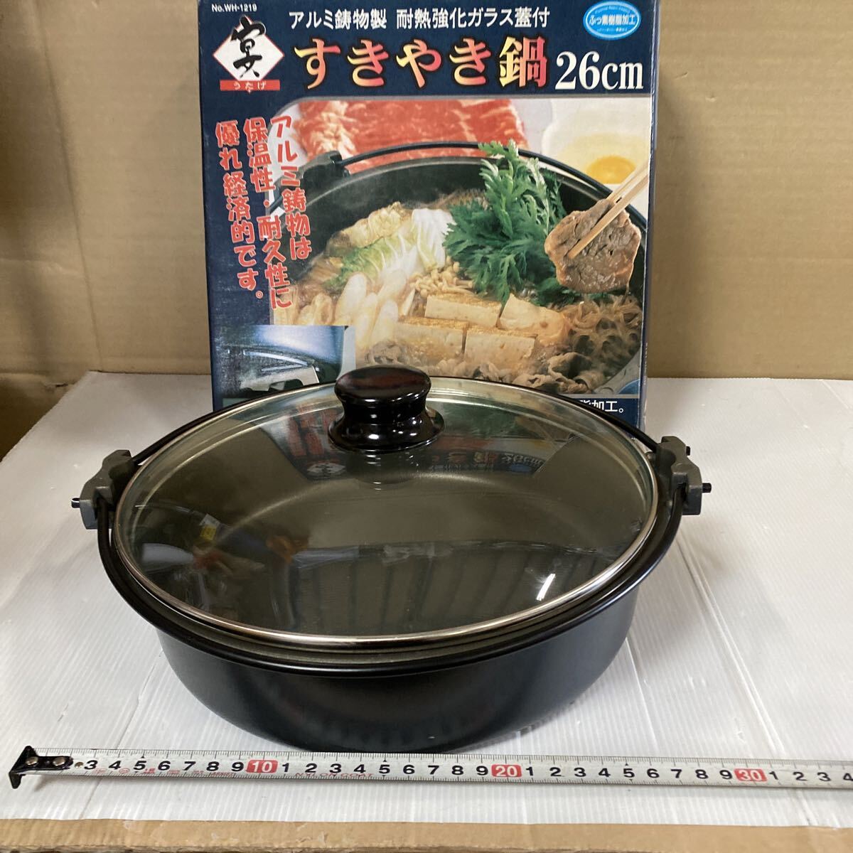 【新品未使用】MFG すき焼き鍋（ガラス蓋付） 26cm ラジエントヒーター 楽天市場】Newタイプ新登場！すきやき鍋(26cm)強化ガラス蓋付