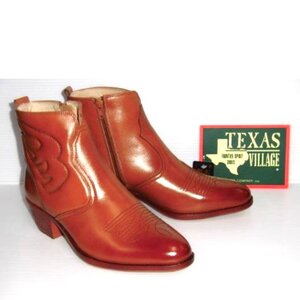 быстрое решение 25.5 TEXAS VILLAGE 5521 Camel телячья кожа натуральная кожа широкий 3E сделано в Японии teki подвеска village водоотталкивающая отделка джентльмен обувь мужской ковбойские сапоги