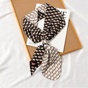 【JS-56】新品レディース スカーフ ストール巻き方 首元 おしゃれ 飾りシルク風 多機能ネッカチーフ