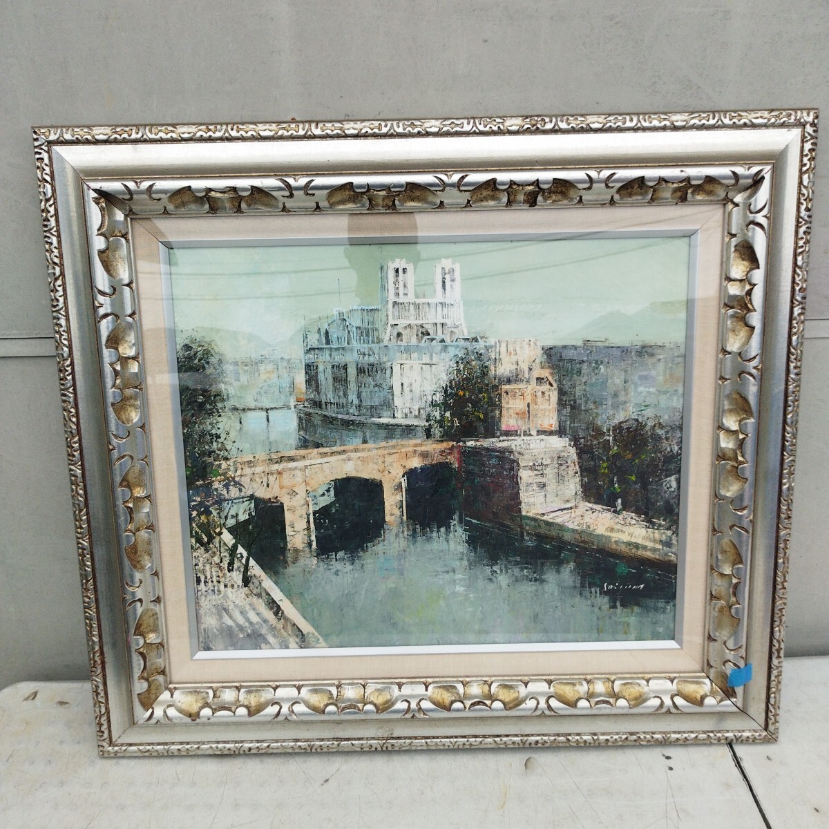 油絵　作者不明 Yahoo!オークション - 真作 油彩画 油絵 K.HARADA 作者不明