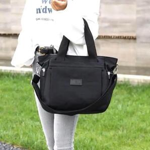 マザーズ バッグ トート ショルダー 黒 軽量 仕切り 大容量 自立 旅行 子育て ナイロンバッグ ショッピングバッグ ブラック