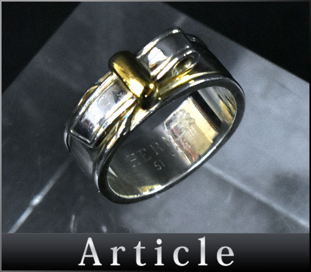 [最安値] HERMES サンチュール　コンビリング　ゴールド×シルバー 最安値] HERMES サンチュール コンビリング ゴールド×シルバー