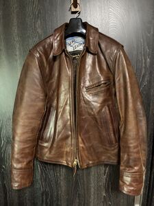 希少Aero LEATHER エアロレザー 馬革 レザージャケットホーウィン社 フロントクォーターホースハイド 馬革 レザー SIZE36