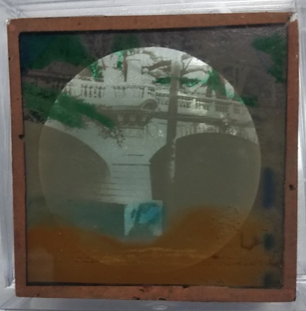 ガラス絵　明治期 希少！ガラス絵【 明治手描き硝子絵 美人画 浮世絵額】古美術