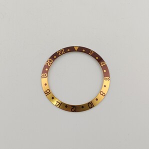 腕時計 修理交換用 社外部品 ベゼルインサート 茶金/金文字 ブラウン/ゴールド 【対応】ロレックス GMTマスター 16700/16713/16718等 ROLEX