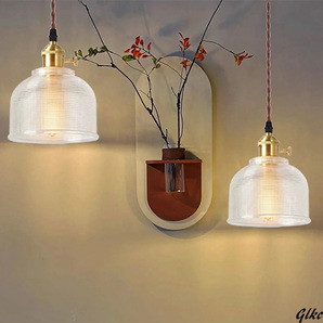 【1灯タイプでシンプルながらも存在感のあるデザイン】 ガラスペンダントライト 直径145mm E26 電球別売 アンティーク 雰囲気作り