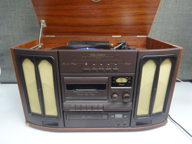 レトロな多機能COLUMBIA GP-70プレーヤー 極美品】コロンビア カセット レコードプレーヤー GP-22