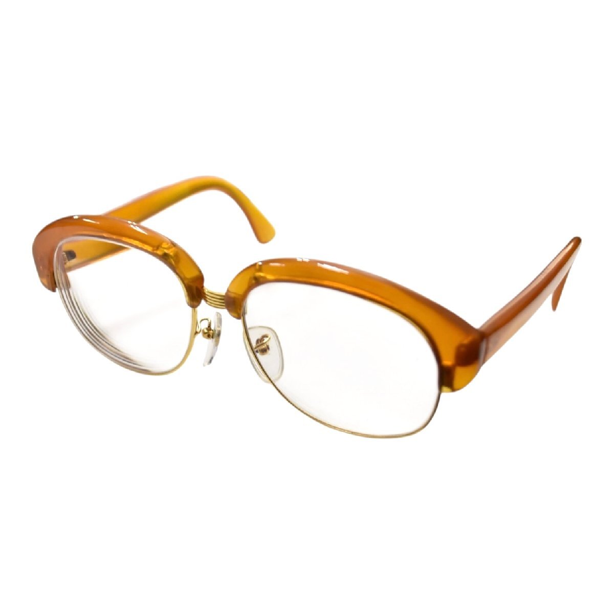 S*1様 鼈甲メガネフレーム 大澤鼈甲・K18金無垢・白甲 ツーポイントべっ甲メガネフレーム