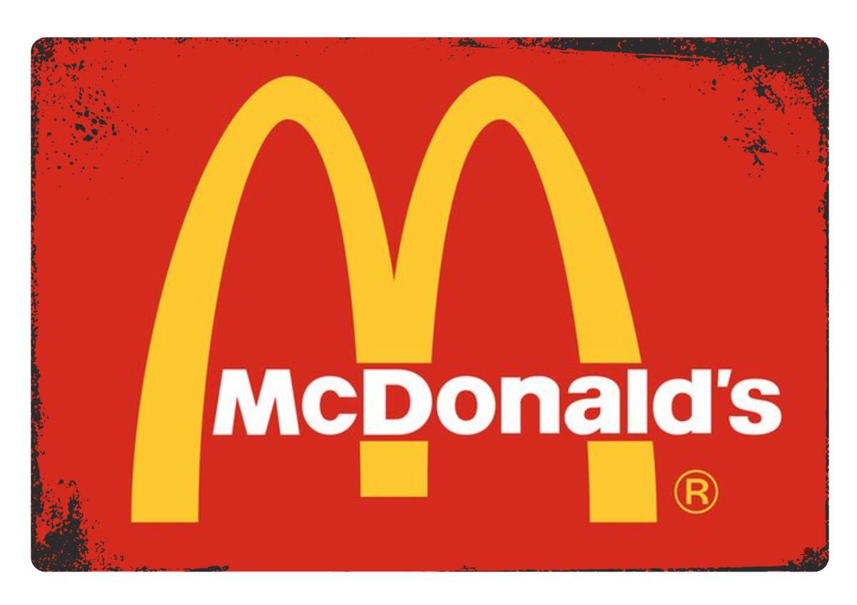 マクドナルド　ロゴ　パブミラー　ディスプレイ　サイン　看板 Yahoo!オークション - 今後入荷なし レアすぎる マクドナルド