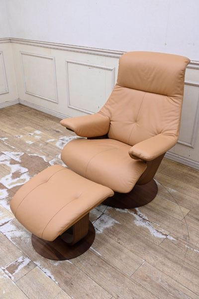 展示品　カリモク　本革　レザー　ラウンジチェア　ソファ　オットマン　セット 展示品 カリモク 本革 レザー ラウンジチェア ソファ オットマン