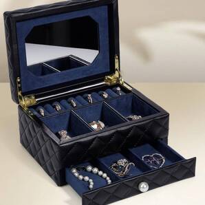 宝石箱 Small 大容量 鍵付き ジュエリーボックス アクセサリーケース 宝石収納ボックス アクセサリースタンド 携帯用