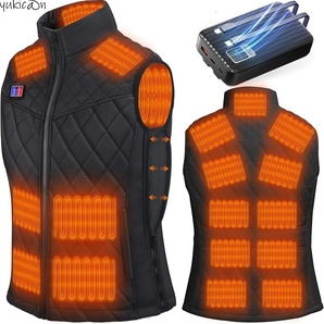 電熱ベスト ヒーターベスト 電熱ジャケット 2XL 拡張機能 17箇所発熱 40000mAhモバイルバッテリー 男女兼用 水洗い可 節電 省エネ