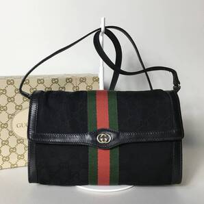 79B359|美品|グッチ GGキャンバス シェリーライン ショルダーバッグ