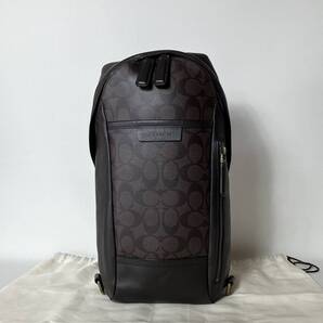 79B298|美品|コーチ シグネチャー ボディバッグ ダークブラウン