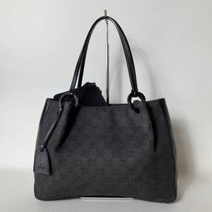 710B117|美品|グッチ GGキャンバス ハンドバッグ ブラック