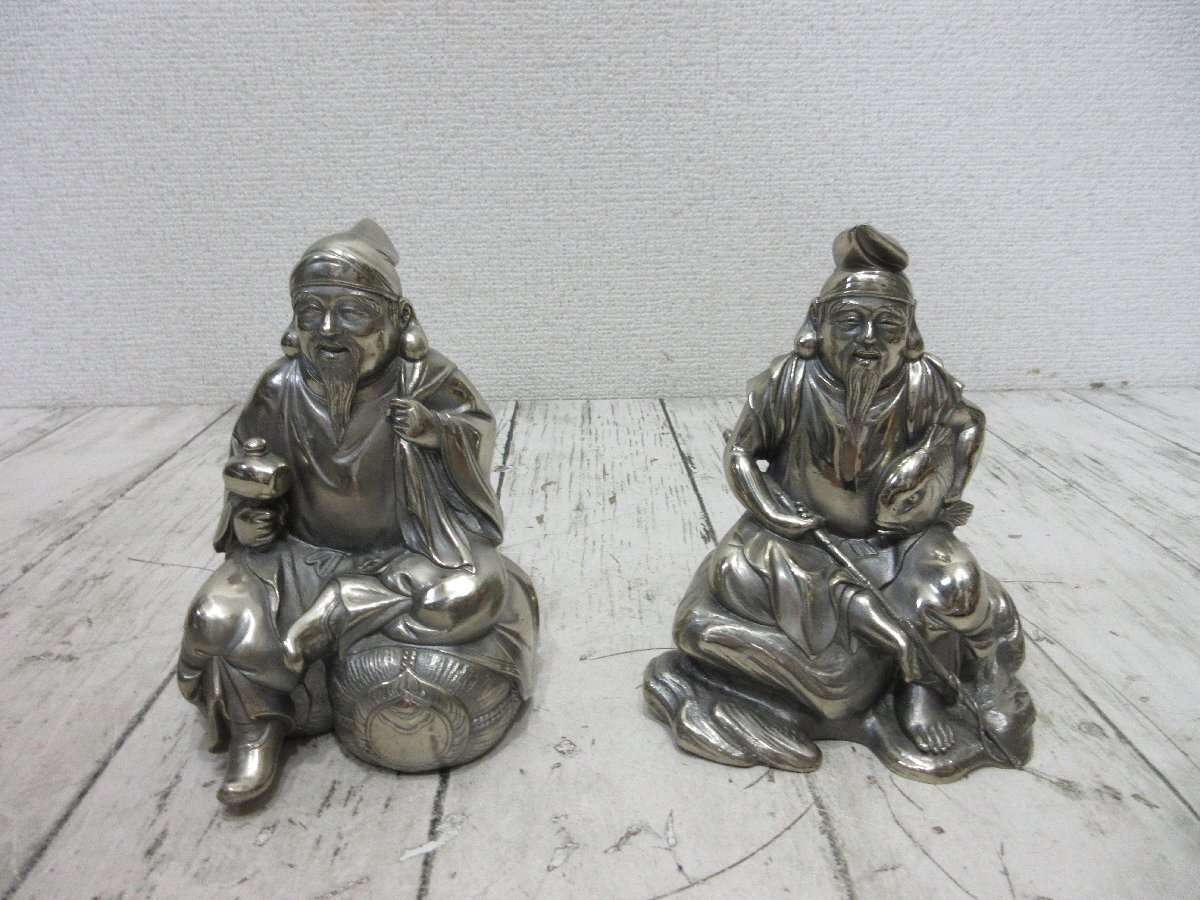 大黒天　高村光雲原型　洋銀製 人間国宝 高村光雲 原型 洋銀使用恵比寿・大黒天像が買取入荷