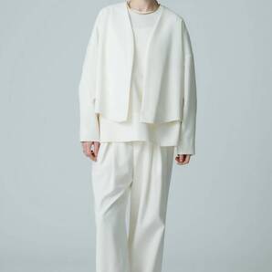 新品 ebure 25SS ボイルダブルクロスイージーストレートパンツ オフホワイト サイズ36